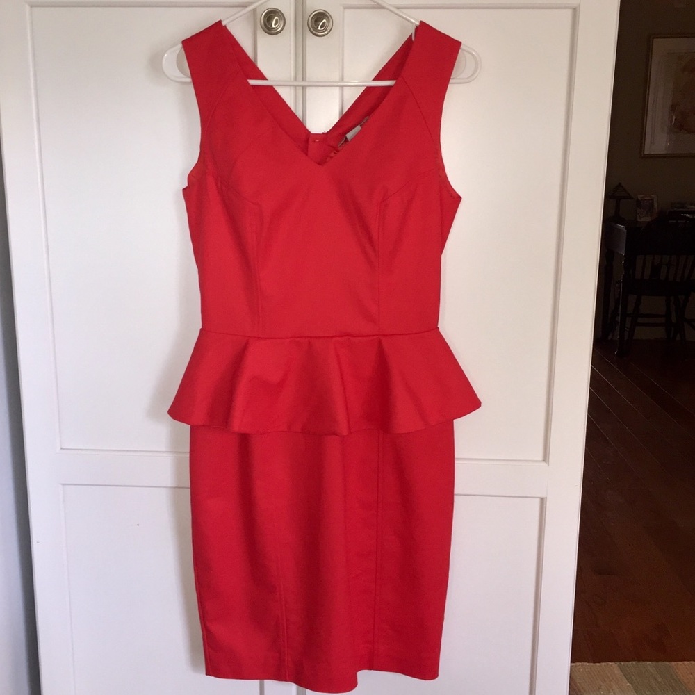 H&M Red Peplum Dress